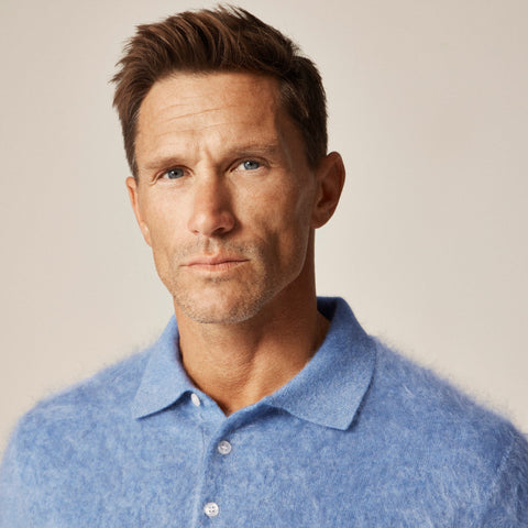 Brushed cashmere sweater-polo