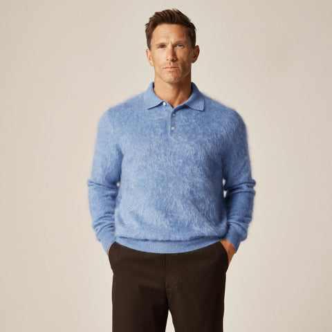 Brushed cashmere sweater-polo