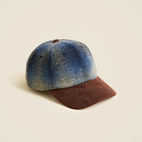 Wool baseball cap in plaid