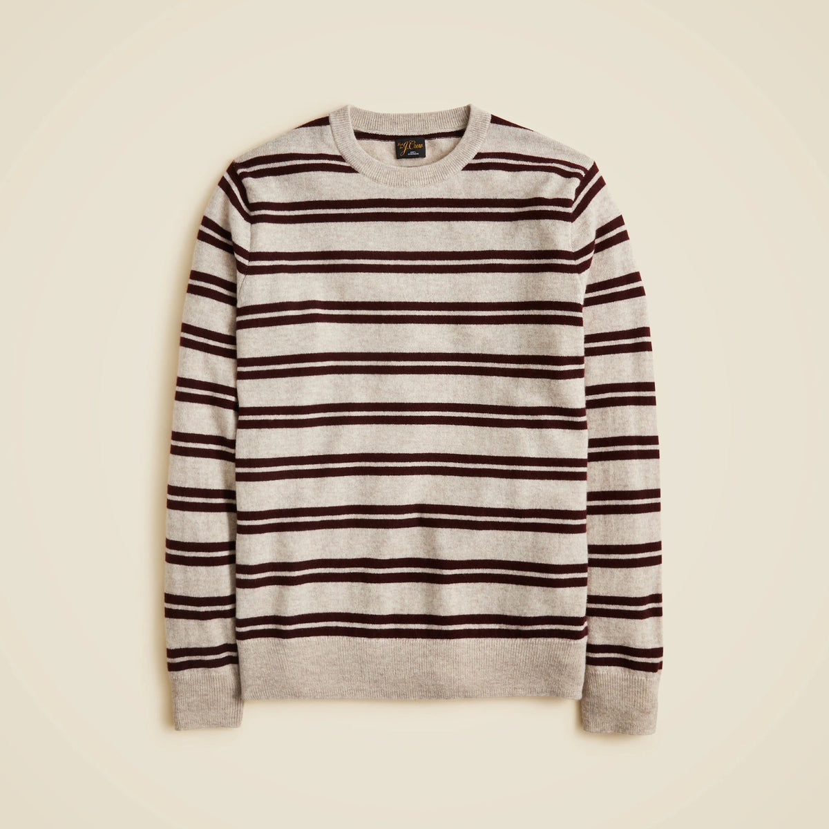 Cashmere crewneck sweater in double stripe