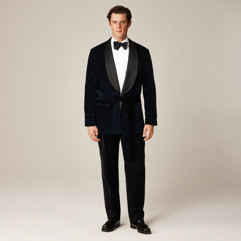 Shawl-collar lounge jacket in Italian corduroy