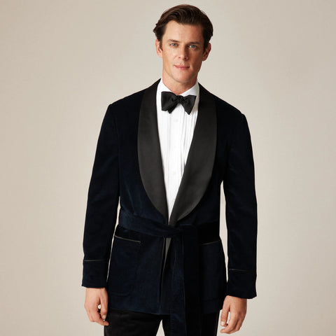 Shawl-collar lounge jacket in Italian corduroy