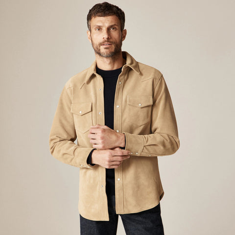 Italian suede western overshirt