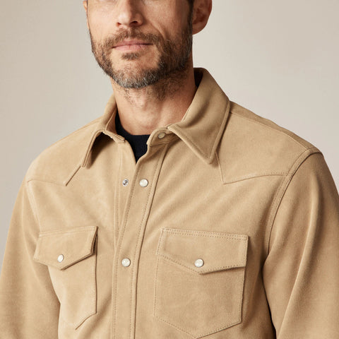 Italian suede western overshirt