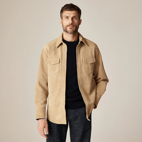 Italian suede western overshirt