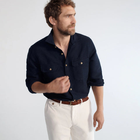 Heavyweight chamois workshirt in Japanese cotton