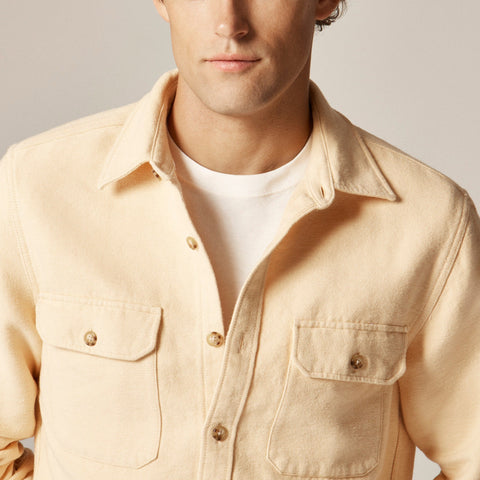 Heavyweight chamois workshirt in Japanese cotton