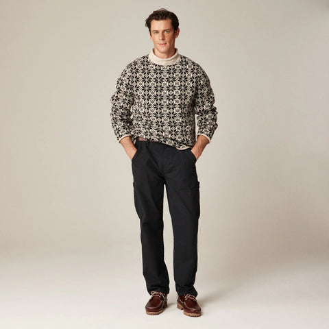 Rollneck™ sweater in snowflake jacquard lambswool