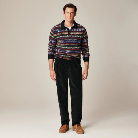Fair Isle sweater-polo in wool