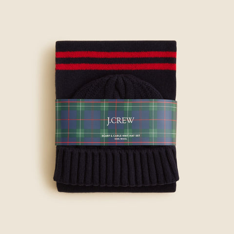 Wool beanie and scarf gift set