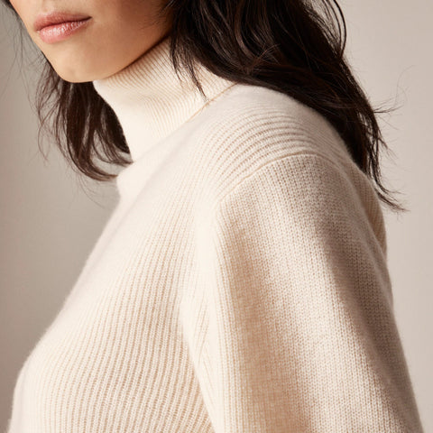 Ribbed cashmere turtleneck sweater