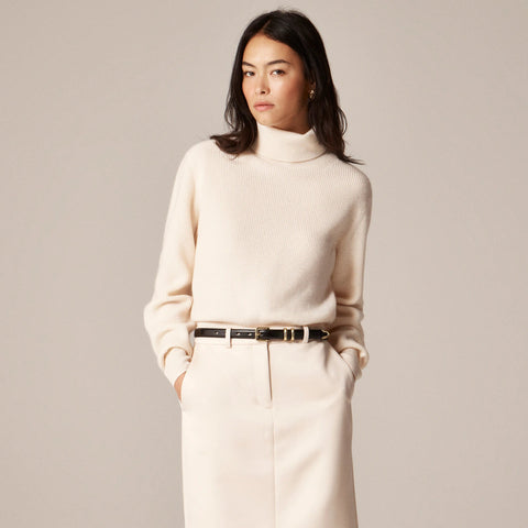 Ribbed cashmere turtleneck sweater