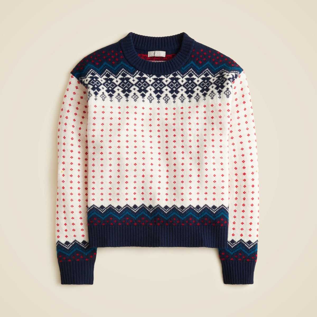 Fair Isle crewneck sweater in vintage wool
