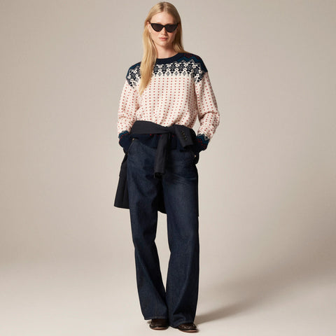 Fair Isle crewneck sweater in vintage wool