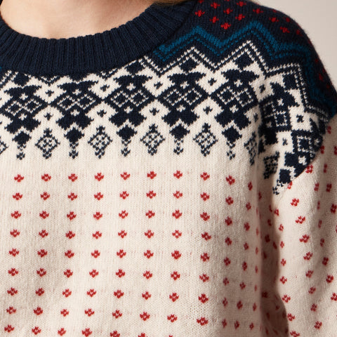 Fair Isle crewneck sweater in vintage wool