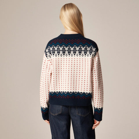 Fair Isle crewneck sweater in vintage wool