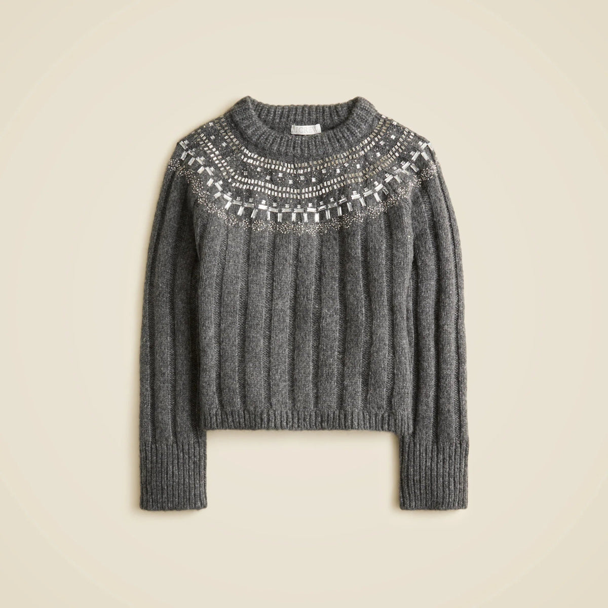 Embellished Fair Isle sweater in wool blend