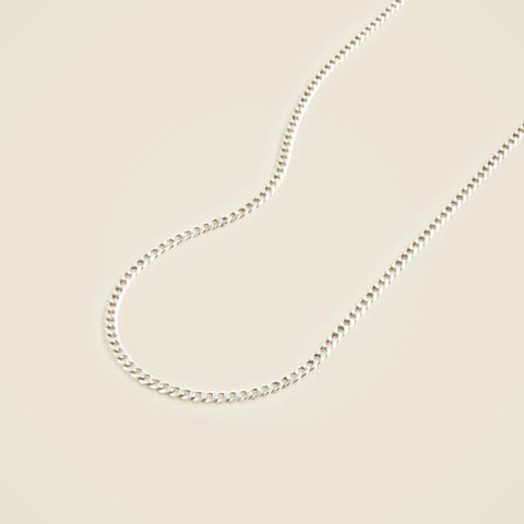 MAPLE curb chain necklace in solid silver
