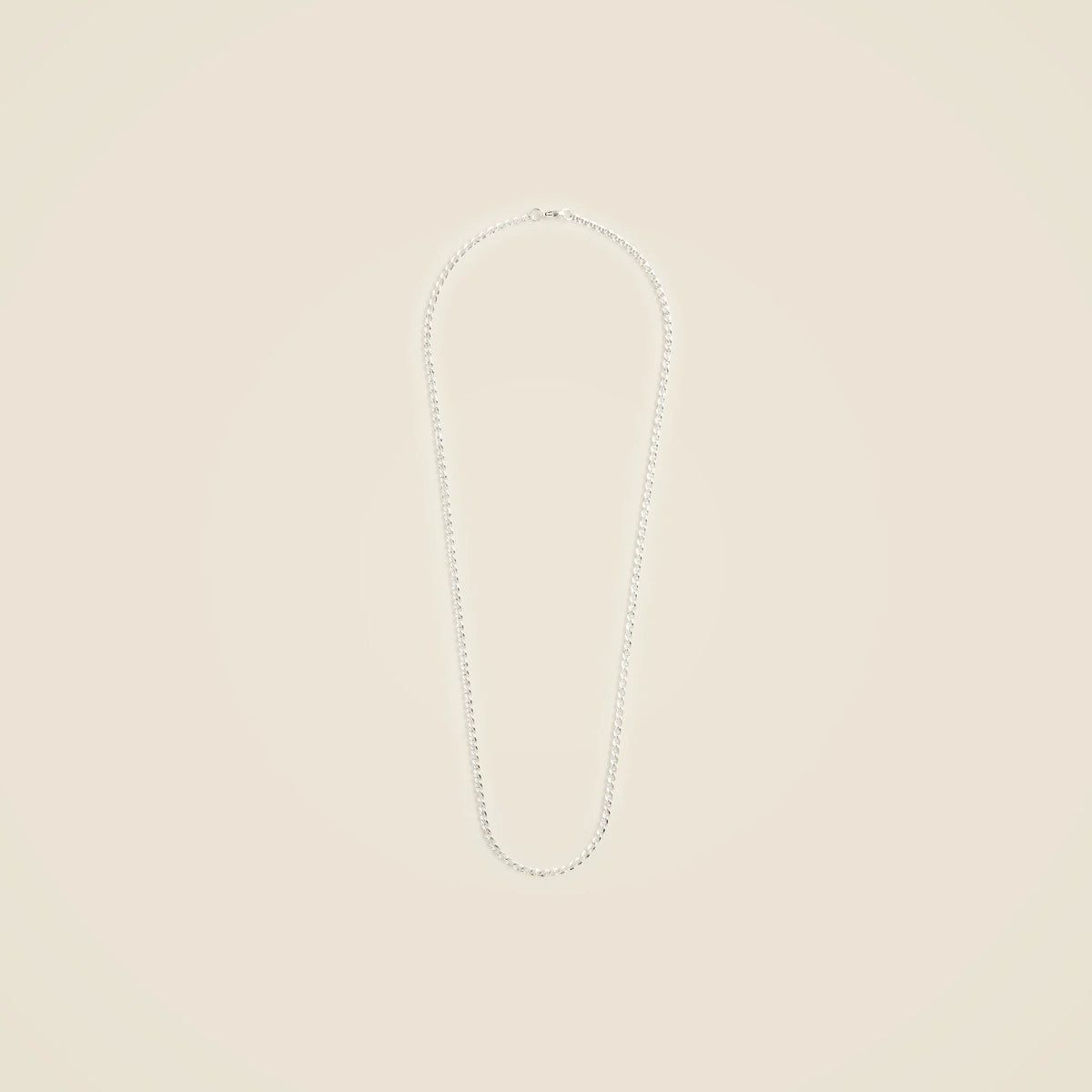 MAPLE bar curb chain necklace in solid silver