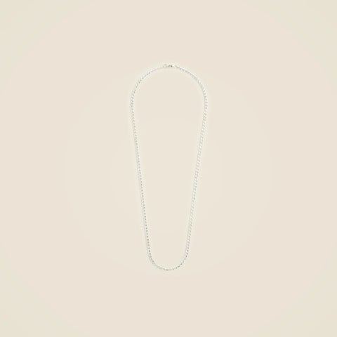 MAPLE bar curb chain necklace in solid silver