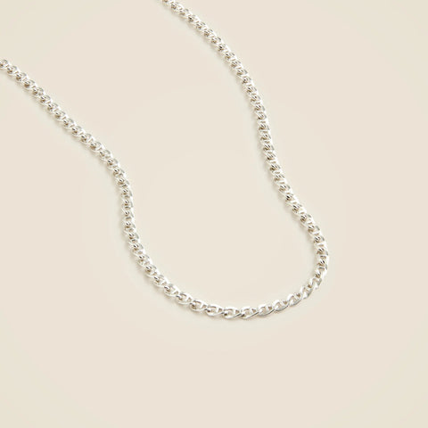 MAPLE bar curb chain necklace in solid silver