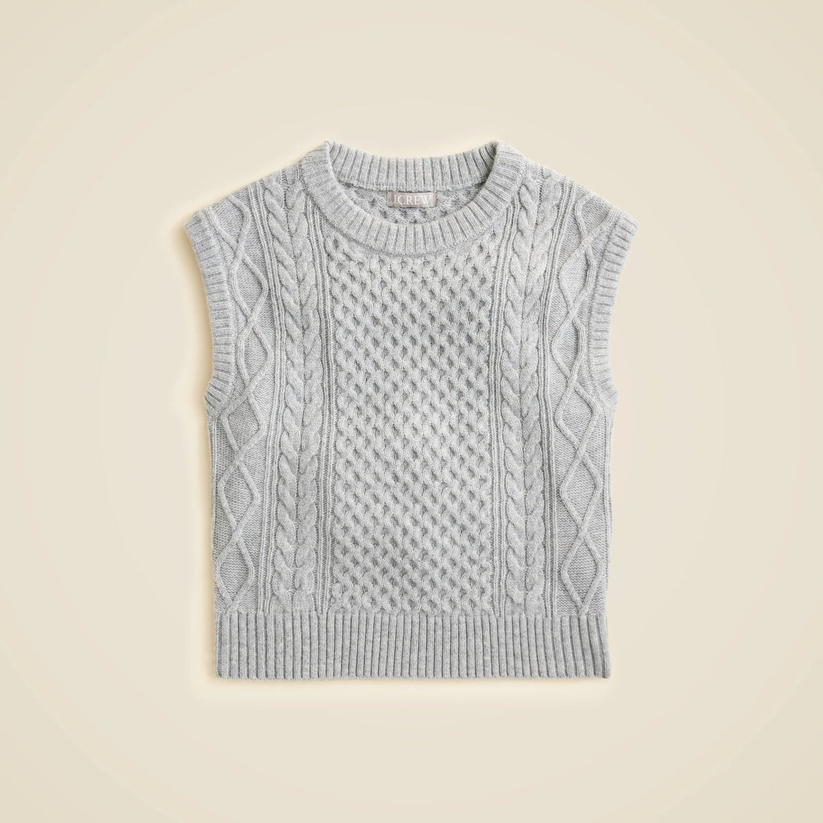 Cable-knit shell in wool blend