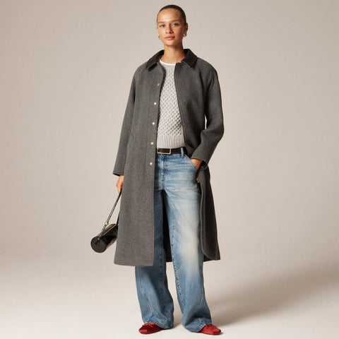 Cable-knit shell in wool blend