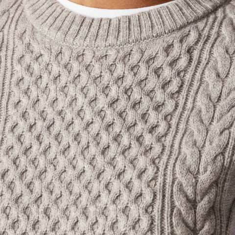 Cable-knit shell in wool blend