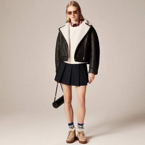 Cable-knit shell in wool blend