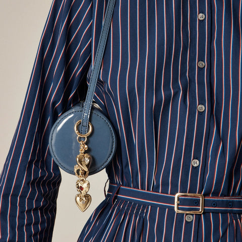 Crystal heart bag charm