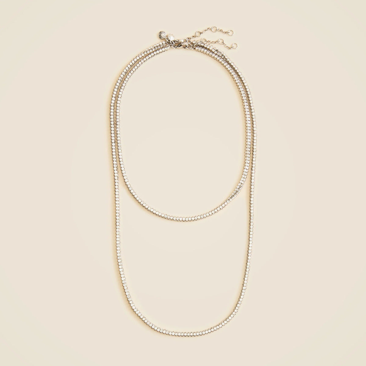 Cubic zirconia cupchain necklaces set-of-two