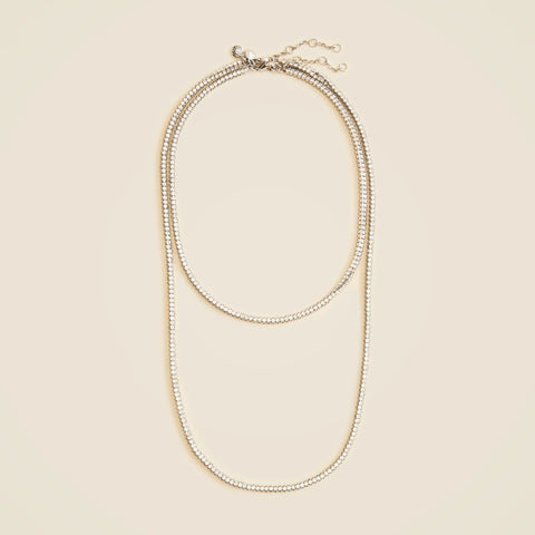 Cubic zirconia cupchain necklaces set-of-two