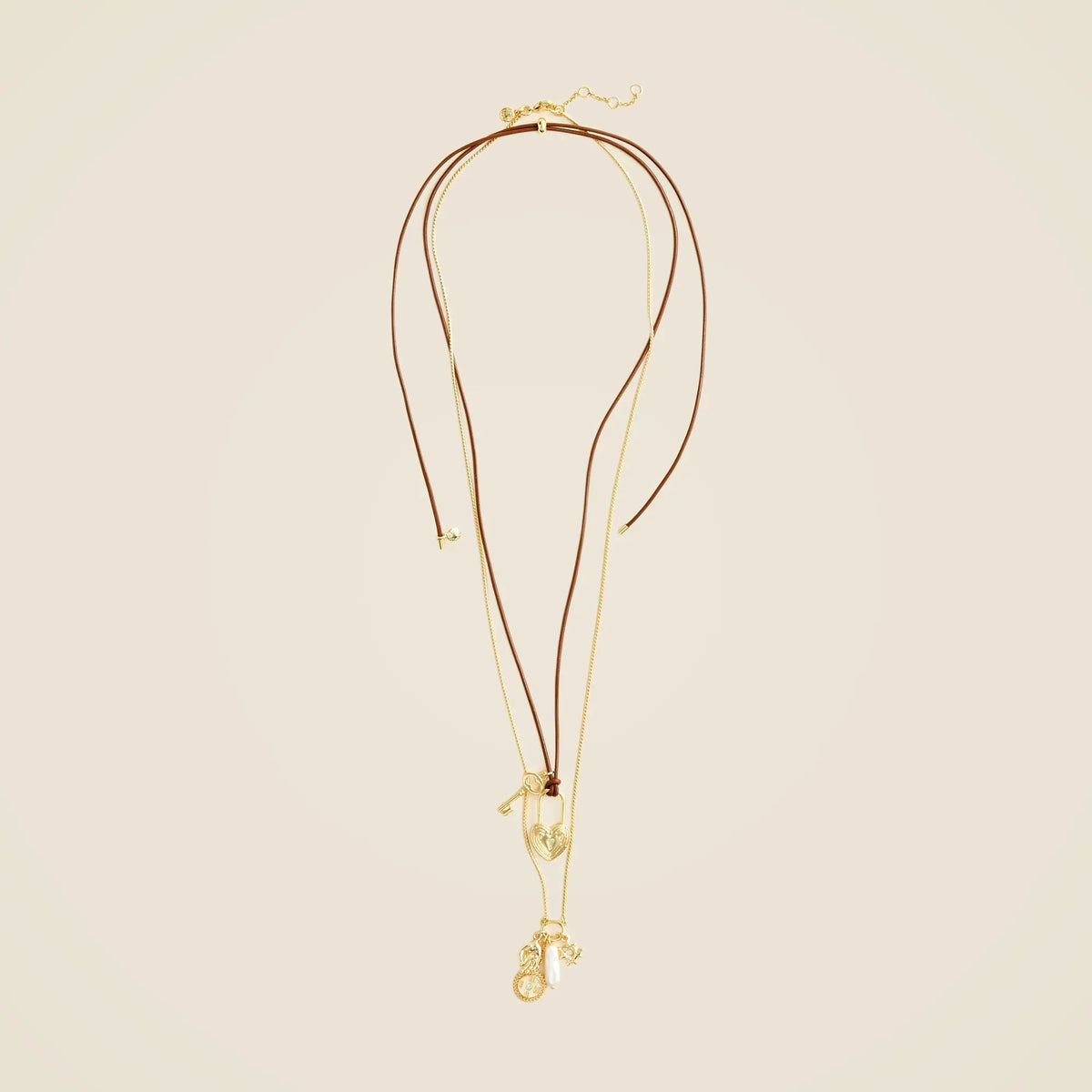 Pull-tie charm necklaces set-of-two