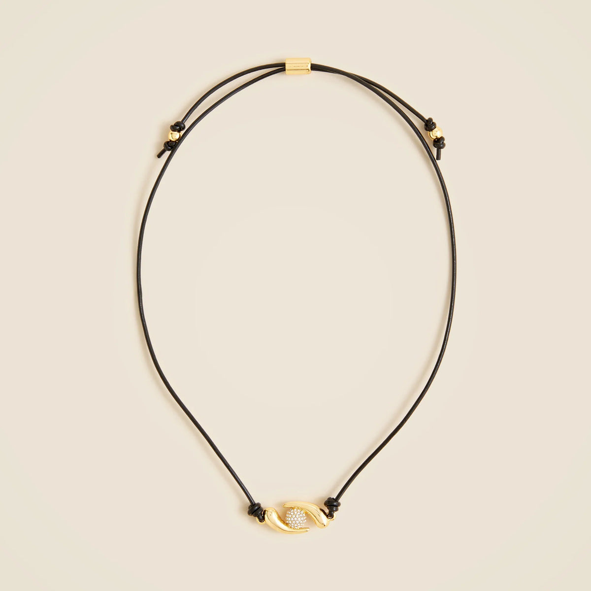 KHIRY X J.Crew two-talon necklace with pavé crystal orb