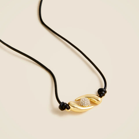 KHIRY X J.Crew two-talon necklace with pavé crystal orb