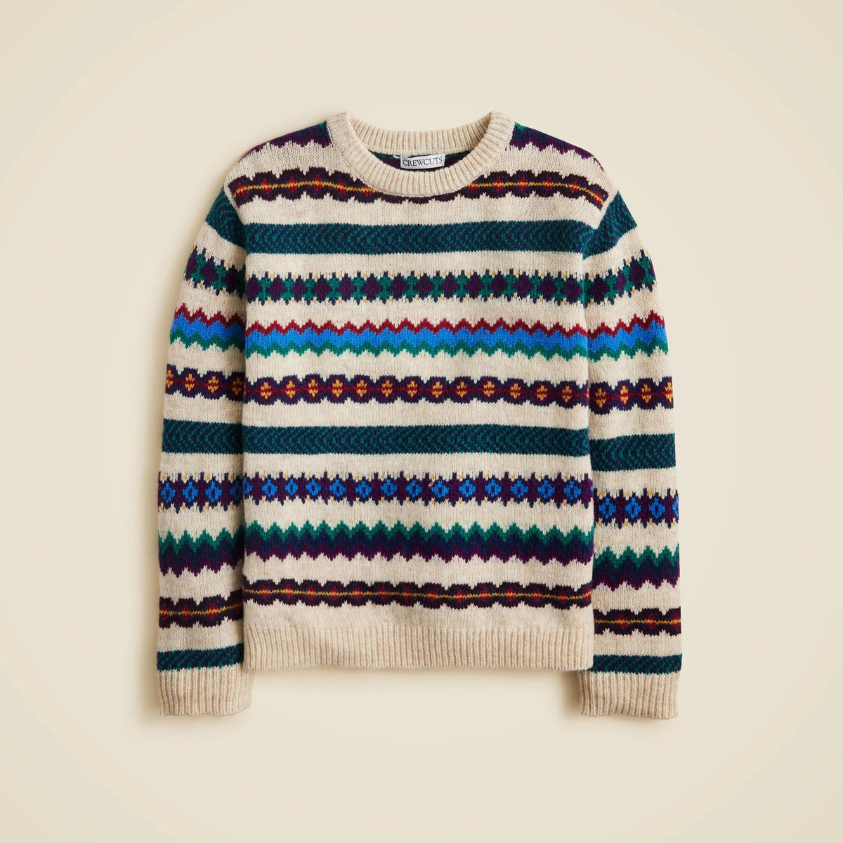 Kids' striped Fair Isle sweater in wool blend