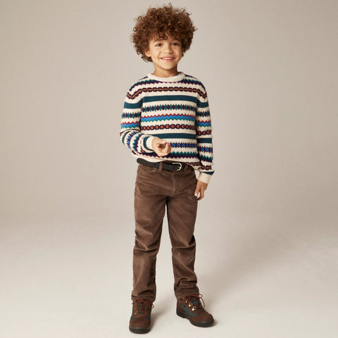 Kids' striped Fair Isle sweater in wool blend