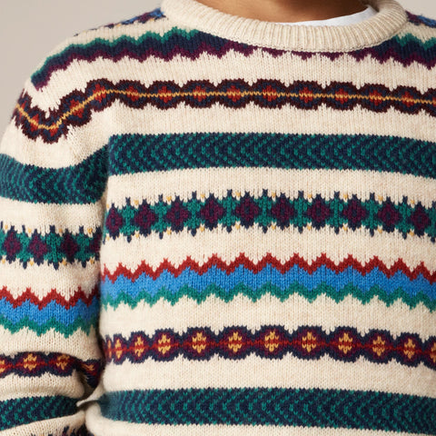 Kids' striped Fair Isle sweater in wool blend