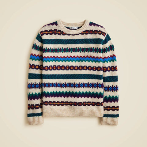 Kids' striped Fair Isle sweater in wool blend
