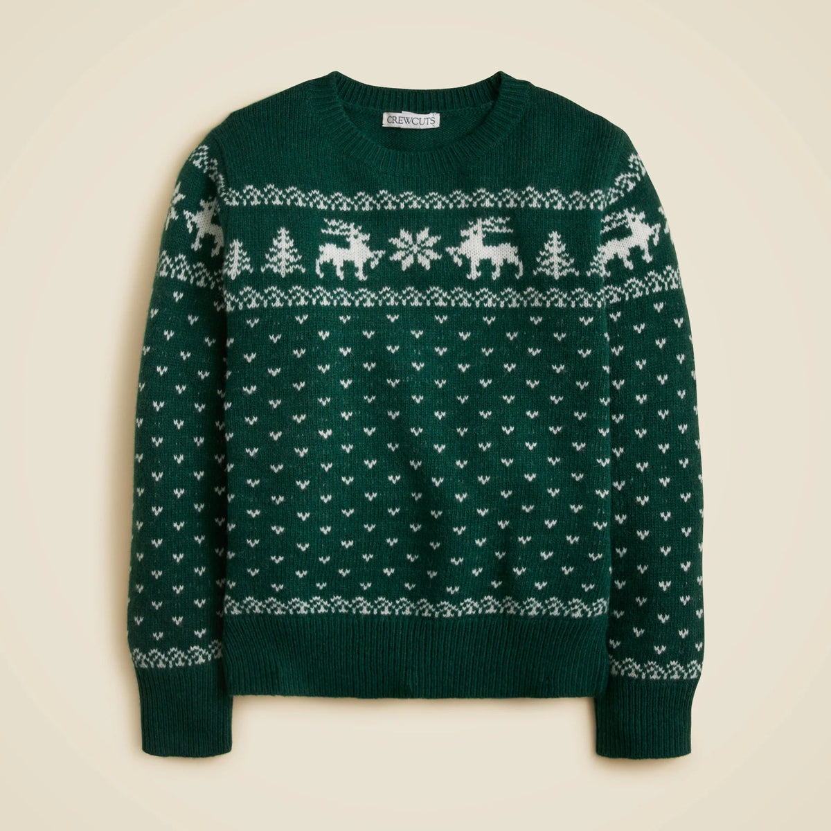 Kids' reindeer Fair Isle sweater in wool blend