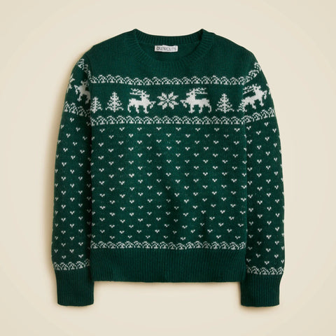 Kids' reindeer Fair Isle sweater in wool blend