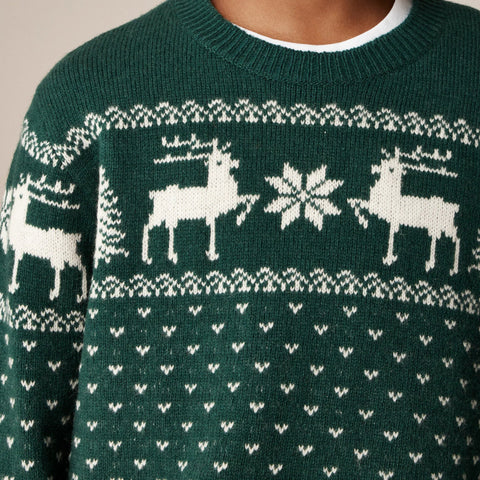 Kids' reindeer Fair Isle sweater in wool blend