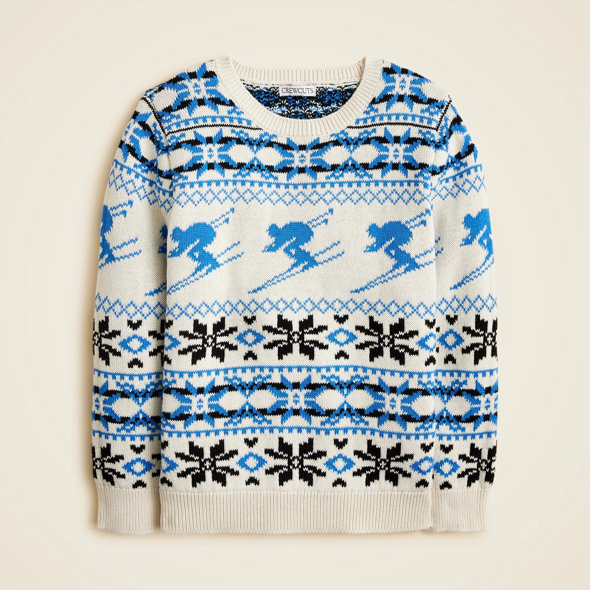 Kids' ski Fair Isle sweater in cotton