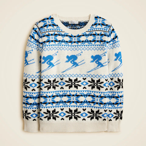 Kids' ski Fair Isle sweater in cotton