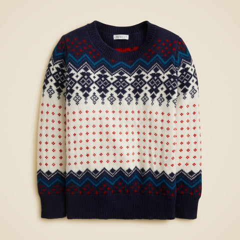 Kids' vintage Fair Isle sweater in wool blend