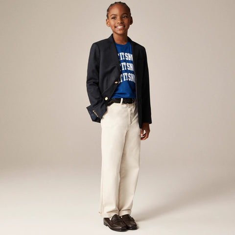 Kids' long-sleeve "Let it snow" graphic T-shirt with flocking