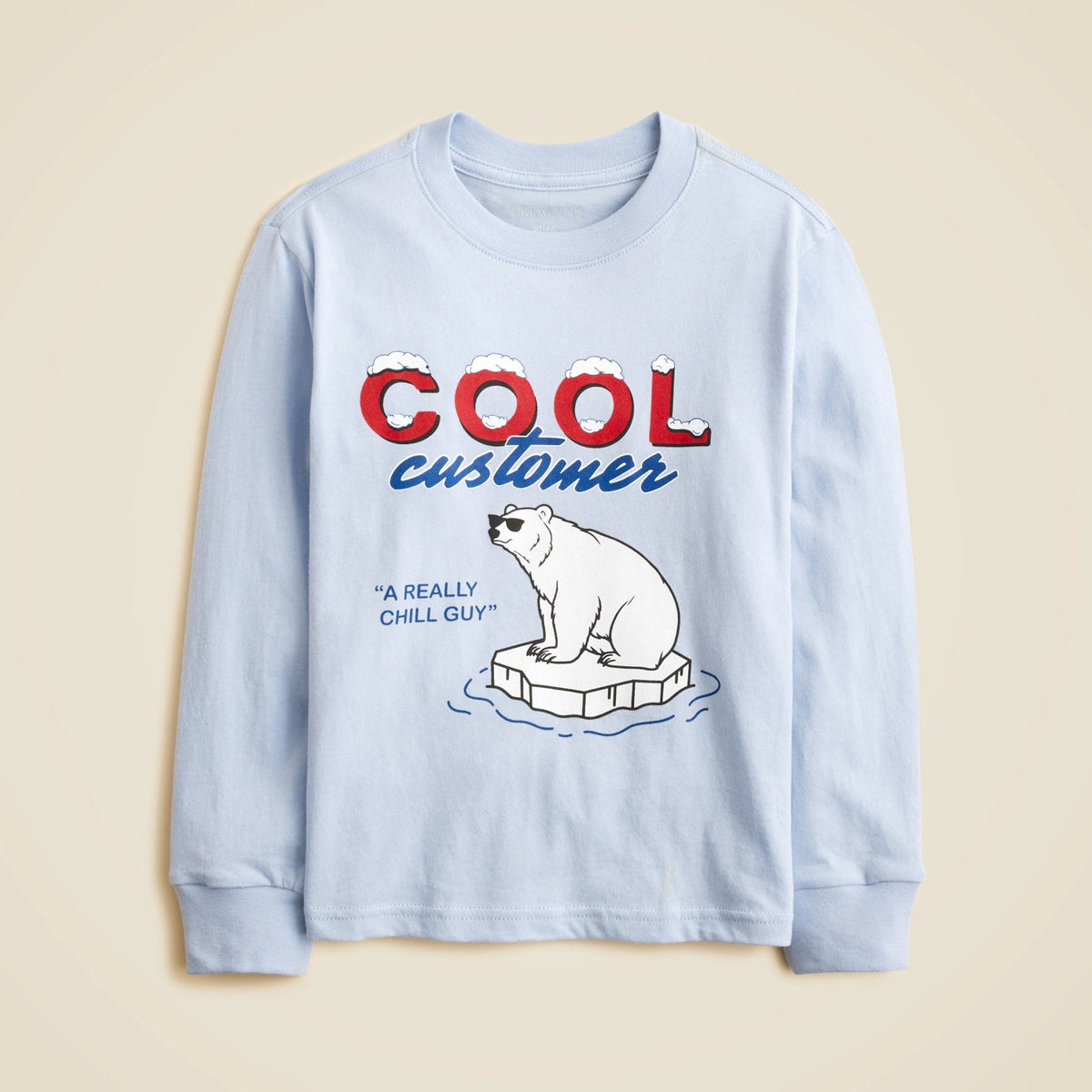 Kids' long-sleeve polar bear graphic T-shirt