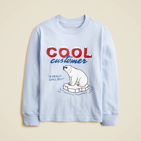 Kids' long-sleeve polar bear graphic T-shirt