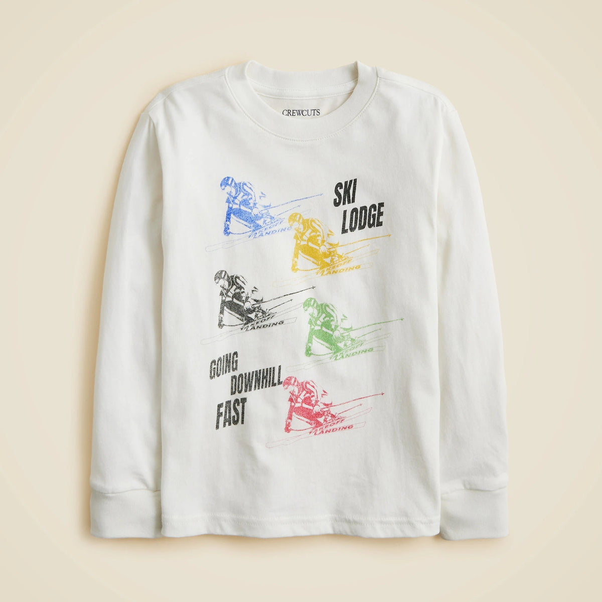 Kids' long-sleeve "Ski lodge" graphic T-shirt