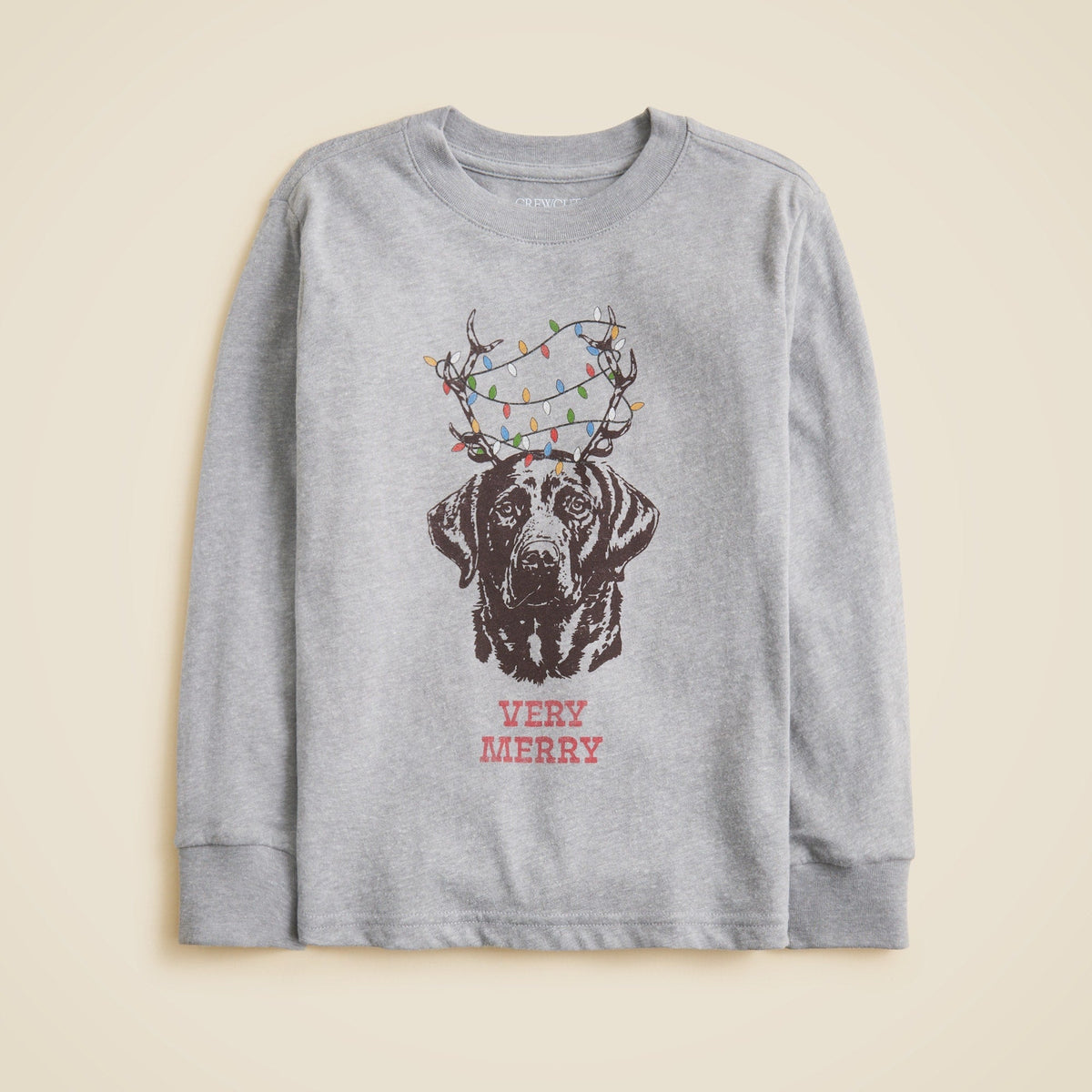 Kids' long-sleeve "Very merry" graphic T-shirt
